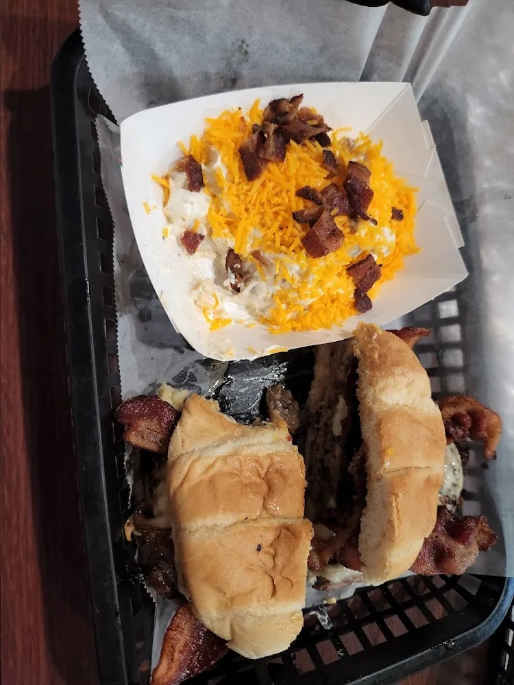 Ribeye Steak Sandwich and Loaded Baked Potato Salad